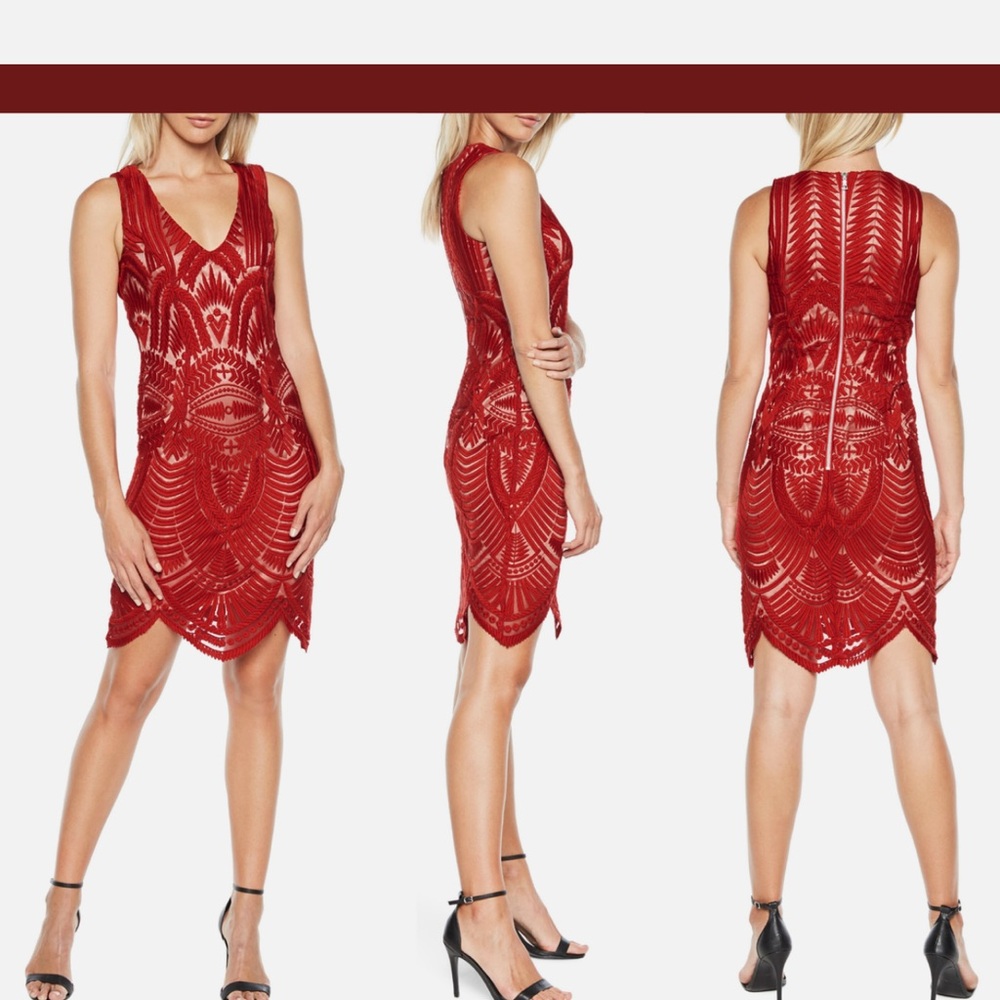 Elegant Red Lace Dress